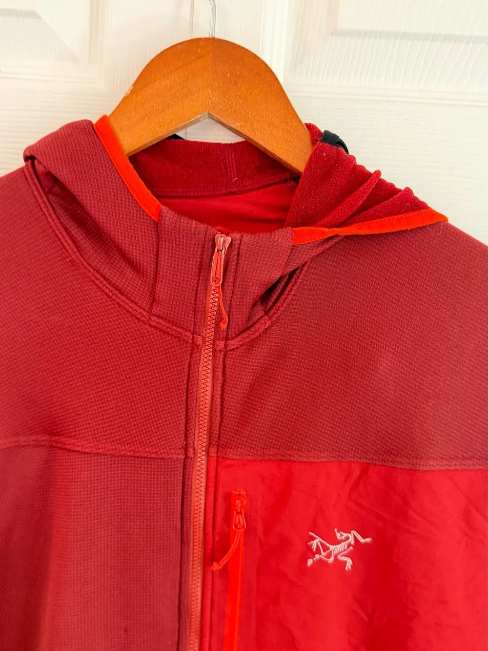 Arc’teryx Fortrez Hoody Men’s Large Red Polartec Fleece Full Zip Hiking Jacket